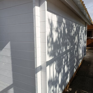 Casas de Madera Prefabricadas Gandía - 22 m2 - Diáfana - Modelo Hendrick - Casas de madera con climalit HENDRICK vista esquinada