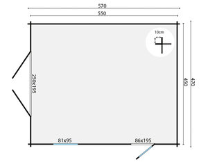Garaje de madera Rydell - 450x570 cms - Garaje RYDELL - PLANO