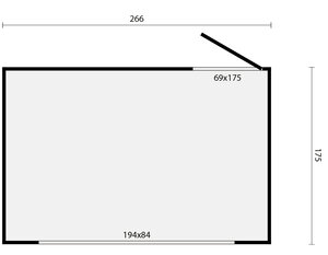 Kiosco de madera Vixen - 4,7 m2 - Kiosco de madera - 266x175 - VIXEN - PLANO
