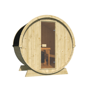 SAUNA BARRIL DE ABETO DE DIAMETRO 205 Y 160 CMS DE LARGO - SAUNA BARRIL DE ABETO DE DIAMETRO 205 Y 160 CMS DE LARGO - EXTERIOR