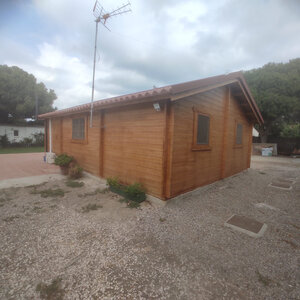 Casas de Madera Prefabricadas Málaga - 3 dormitorios - 48 m2 - CASAS PREFABRICADAS MALAGA 45MM - TEJA SANDWICH VISTA ESQUINADA