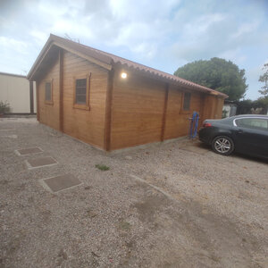 Casas de Madera Prefabricadas Málaga - 3 dormitorios - 48 m2 - CASAS PREFABRICADAS MALAGA 45MM - TEJA SANDWICH VISTA LATERAL
