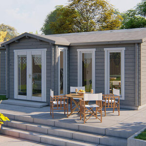 Casas Prefabricadas de Madera Alcalá - 2 dormitorios - 55 m2 - Casas Prefabricadas de Madera Alcalá - 2 dormitorios - 54 m2 - LASUR GRIS