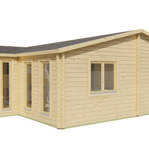 Casas Prefabricadas de Madera Alcalá - 2 dormitorios - 55 m2 - Casas Prefabricadas de Madera Alcalá - 2 dormitorios - 54 m2 - VISTA LATERAL