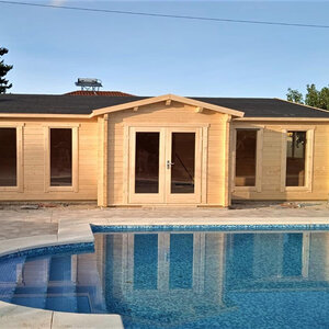 Casas Prefabricadas de Madera Alcalá - 2 dormitorios - 55 m2 - Casas Prefabricadas de Madera Alcalá - 2 dormitorios - 54 m2 - VISTA FRONTAL