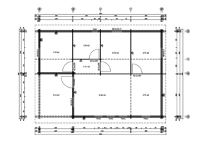 Casas Prefabricadas de Madera Sagunto - 3 dormitorios - 70 m2 - CASAS PREFABRICADAS SAGUNTO - PLANO DETALLADO