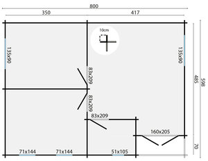 Casas Prefabricadas de Madera Talavera - 2 dormitorios - 48 m2 - Casas Prefabricadas de Madera Talavera - 2 dormitorios - 45 m2 - PLANO