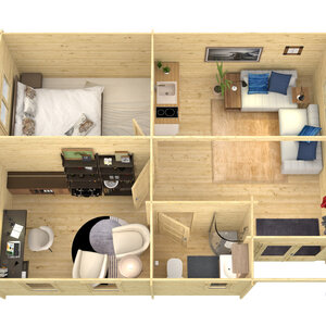 Casas Prefabricadas de Madera Talavera - 2 dormitorios - 48 m2 - Casas Prefabricadas de Madera Talavera - 2 dormitorios - 45 m2 - INTERIOR-COCINA