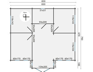 Casas Prefabricadas de Madera Alcalá - 2 dormitorios - 55 m2 - Casas Prefabricadas de Madera Alcalá - 2 dormitorios - 54 m2 - PLANO 3ª HABITACIÓN