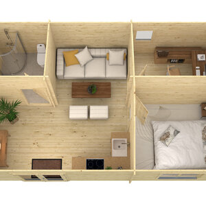 Casas Prefabricadas de Madera Lorca - 2 dormitorios - 36 m2 - Casas Prefabricadas de Madera Lorca - 2 dormitorios - 36 m2 - INTERIOR