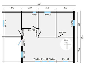Casas Prefabricadas de Madera Sagunto - 3 dormitorios - 70 m2 - CASAS PREFABRICADAS SAGUNTO - PLANO