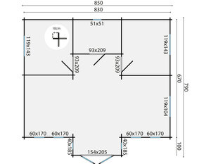 Casas Prefabricadas de Madera Alcalá - 2 dormitorios - 55 m2 - Casas Prefabricadas de Madera Alcalá - 2 dormitorios - 54 m2 - PLANO