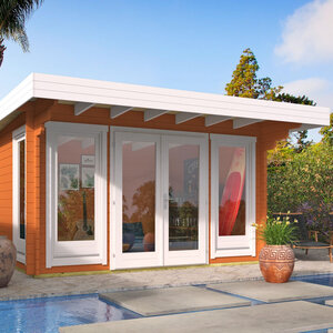 Casas de Madera Menorca - 10 m2 - Diáfana - Modelo James - Casas de madera Menorca - Naranja