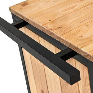 Mueble de cocina para exterior en madera y acero - 180 cms - Mueble de cocina para exterior en madera y acero - 180 cms - Asa