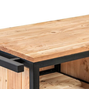 Mueble de cocina para exterior en madera y acero - 180 cms - Mueble de cocina para exterior en madera y acero - 180 cms - Mesa