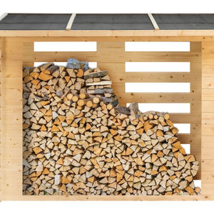 Leñero de madera 238x182,4x115 cms - Leñeros de madera 238x182,4x115 - FRONTAL