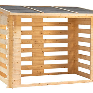 Leñero de madera 238x182,4x115 cms - Leñeros de madera 238x182,4x115 - VISTA LATERAL