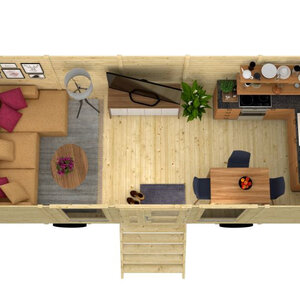 Casas de Madera Prefabricadas Manises - 14 m2 - Gypsy Caravan - Modelo Barby - Casas de Madera Prefabricadas Manises - 14 m2 - Gypsy Caravan - Modelo Barby - INTERIOR
