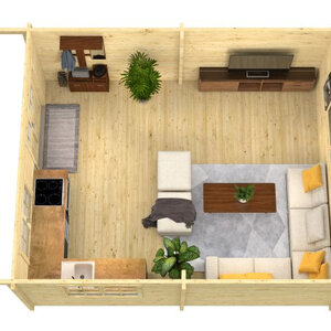 Casas Prefabricadas de Madera Vizcaya - Diáfana - 26 m2 - Modelo Niedersachsen - Casas de Madera Vizcaya - INTERIOR