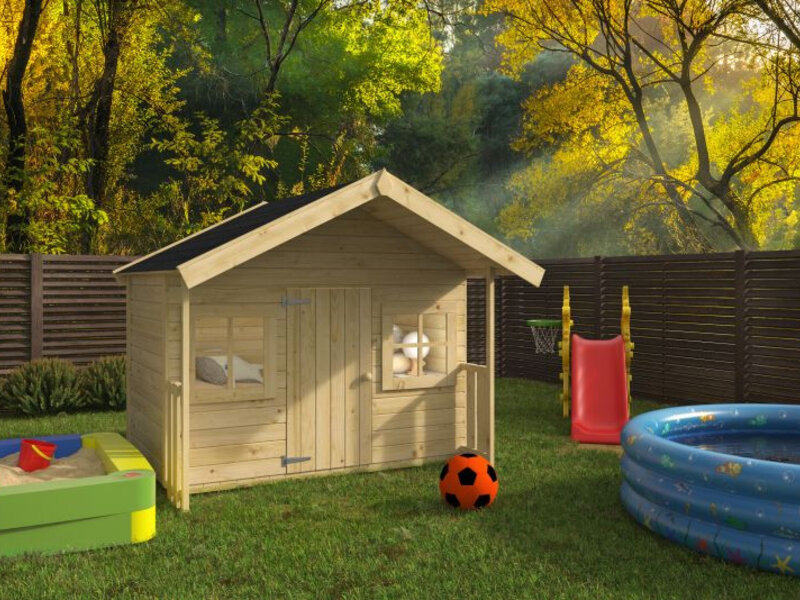 Casitas de madera para niños Aladdin - 179x119 + 60 cms de porche
