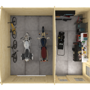 Almacén de madera Moa - Diáfano - 16 m2 - Garaje MOA - interior