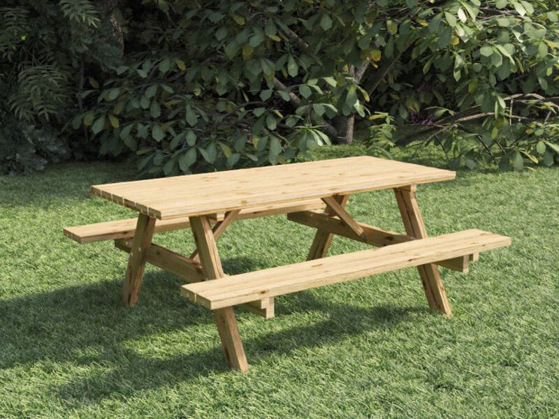 Mesas de jardín con bancos plegables - 178x155x74 cms