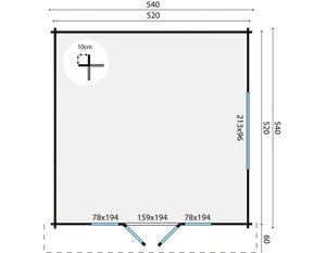 Casas de Madera Durango - Diáfana - 27 m2 - Modelo Southampton - Casa de campo SOUTHAMPTON - plano