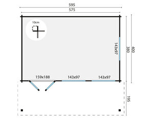 Casas de Madera Prefabricadas Camargo - Diáfana - 22 m2 - Modelo Torsten - Bungalow TORSTEN - plano