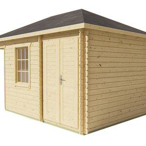 Casas de Madera Prefabricadas Puertollano - Diáfana - 8 m2 - Modelo Sigrid - Casas prefabricadas de madera SIGRID - lateral con puerta