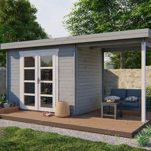 Casas de Madera Burjasot - Diáfana - 6 m2 - Modelo Middelmodern - Casas de madera MIDDELMODERN - gris