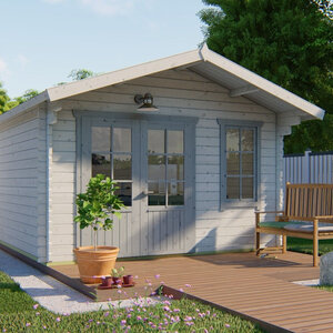 Casas de Madera Mieres - Diáfana - 13 m2 - Modelo Ulrik - Casas de madera modelo ULRIK - HOBYCASA gris