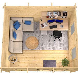 Casas de Madera Peñíscola - Diáfana - 12 m2 - Modelo Bruce - Casetas para jardin PEÑISCOLA - 400x350 cms - 40 mm - interior