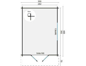 Casas de Madera Pamplona - 11 m2 - Diáfana - Caseta de madera PAMPLONA plano