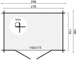 Casetas de Madera para Jardín Somo - 300X200 cms - 28MM - casetas de madera para jardín SOMO - plano