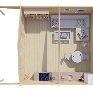 Casas de madera Tortosa - 23 m2 - Diáfana - Modelo Emiel - Casas de madera EMIEL - HOBYCASA interior