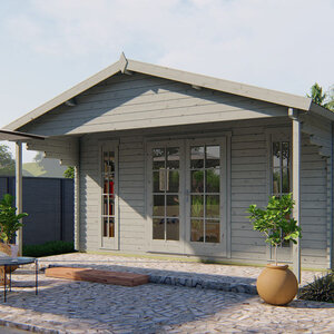 Casas de madera Tortosa - 23 m2 - Diáfana - Modelo Emiel - Casas de madera EMIEL - HOBYCASA gris