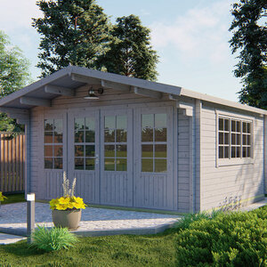Casas de Madera Campello - Diáfana - 14 m2 - Modelo Blackpool - Casa de Campo BLACKPOOL - portada gris