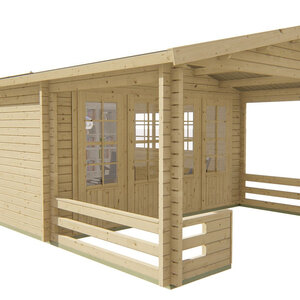 Casas de Madera Prefabricadas Móstoles - Diáfana - 18 m2 - Modelo Ipswich - Bungaló IPSWICH - FRONTAL