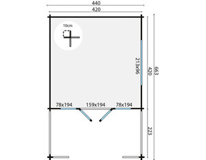 Casas de Madera Prefabricadas Móstoles - Diáfana - 18 m2 - Modelo Ipswich - Bungaló IPSWICH - PLANO