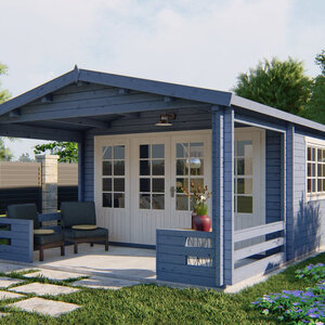 Casas de Madera Prefabricadas Móstoles - Diáfana - 18 m2 - Modelo Ipswich - Bungaló IPSWICH - PORTADA AZUL