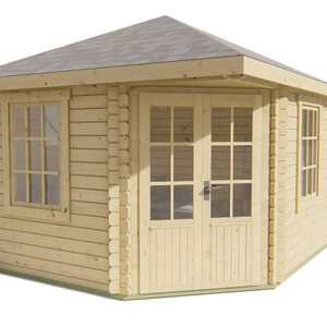 Casas de Madera Inca - Diáfana - 10 m2 - Modelo Nilsson - Caseta NILSSON Hobycasa frontal