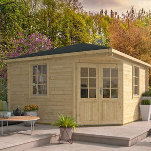 Casas de Madera Prefabricadas Villena - Diáfana - 13 m2 - Modelo Lotte - Caseta LOTTE - Hobycasa terraza