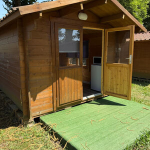 Casas de Madera Pamplona - 11 m2 - Diáfana - Caseta de madera PAMPLONA vista entrada
