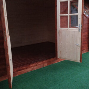 Casetas de Madera Gorliz - NUEVO DISEÑO MEJORADO - 400X300 - 28MM - Caseta de madera GORLIZ - PUERTAS