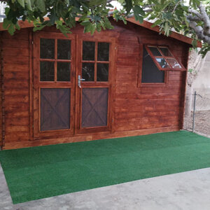 Casetas de Madera Gorliz - NUEVO DISEÑO MEJORADO - 400X300 - 28MM - Caseta de madera GORLIZ - VISTA FRONTAL