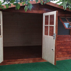 Casetas de Madera Gorliz - NUEVO DISEÑO MEJORADO - 400X300 - 28MM - Caseta de madera GORLIZ - ENTRADA