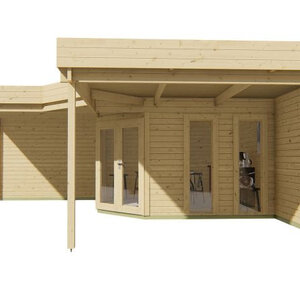 Casas de Madera Prefabricadas Castellón - Diáfana - 13 m2 - Modelo Jutka - Casas de madera Castellón - Hobycasa frontal