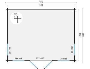 Casas de Madera Baracaldo - Diáfana - 14 m2 - Modelo Arne - Caseta ARNE - plano