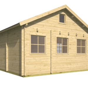 Casas Prefabricadas de Madera Orense - Con altillo - 26 m2 - Modelo Edelweiss - Casa de Campo EDELWEISS - trasero