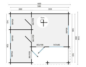 Casas Prefabricadas de Madera Orense - Con altillo - 26 m2 - Modelo Edelweiss - Casa de Campo EDELWEISS - plano